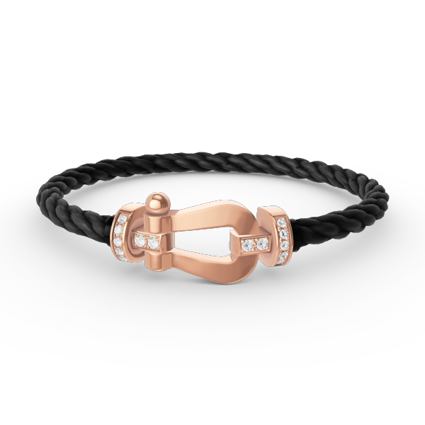 [⭐Aura]FORCE LARGE HORSESHOE HALF DIAMOND BRACELET ROSE GOLD