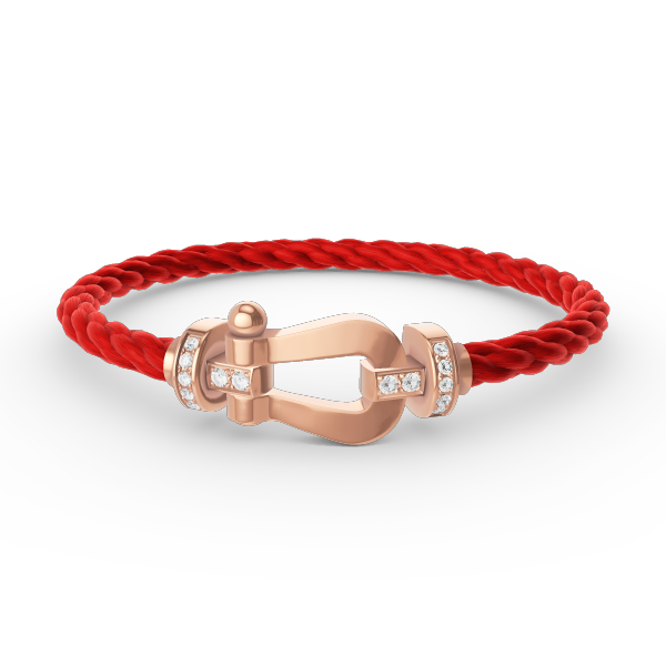 [⭐Aura]FORCE LARGE HORSESHOE HALF DIAMOND BRACELET ROSE GOLD