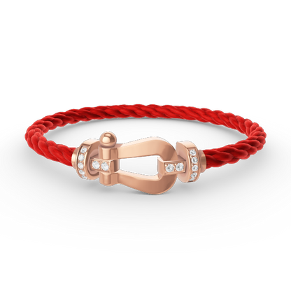 [⭐Aura]FORCE LARGE HORSESHOE HALF DIAMOND BRACELET ROSE GOLD