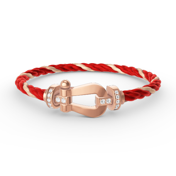 [⭐Aura]FORCE LARGE HORSESHOE HALF DIAMOND BRACELET ROSE GOLD