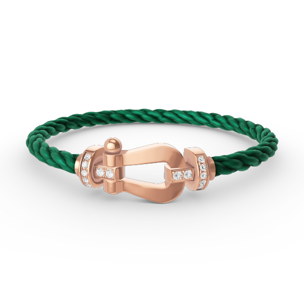 [⭐Aura]FORCE LARGE HORSESHOE HALF DIAMOND BRACELET ROSE GOLD
