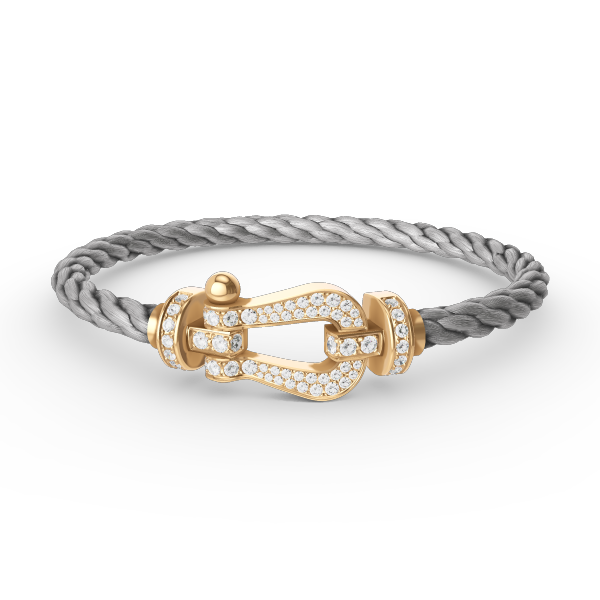 [⭐Aura]FORCE LARGE HORSESHOE FULL DIAMOND BRACELET GOLD