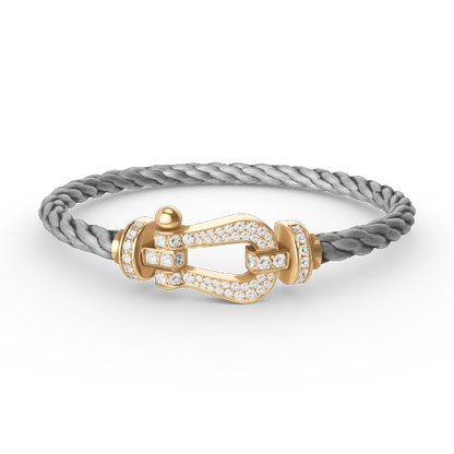 [⭐Aura]FORCE LARGE HORSESHOE FULL DIAMOND BRACELET GOLD