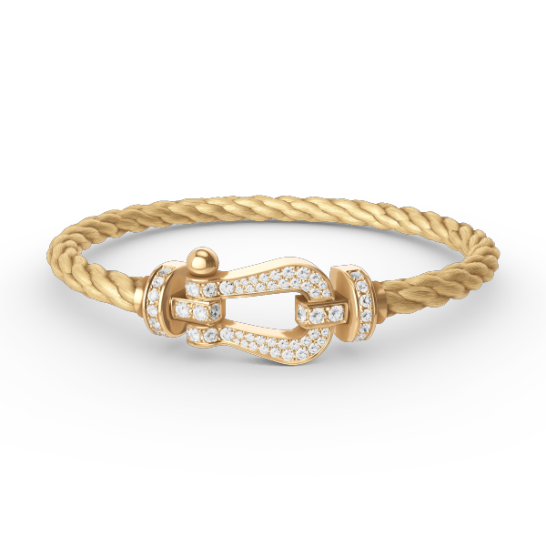 [⭐Aura]FORCE LARGE HORSESHOE FULL DIAMOND BRACELET GOLD