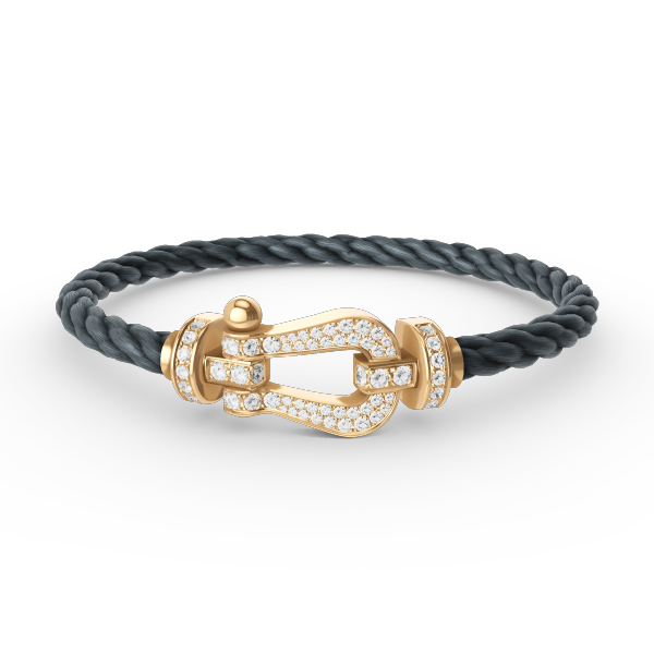 [⭐Aura]FORCE LARGE HORSESHOE FULL DIAMOND BRACELET GOLD
