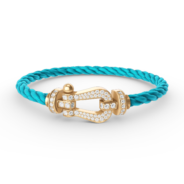 [⭐Aura]FORCE LARGE HORSESHOE FULL DIAMOND BRACELET GOLD