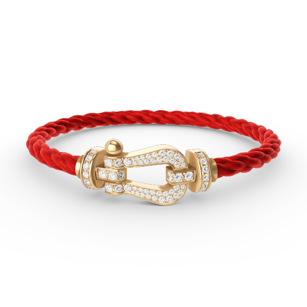 [⭐Aura]FORCE LARGE HORSESHOE FULL DIAMOND BRACELET GOLD