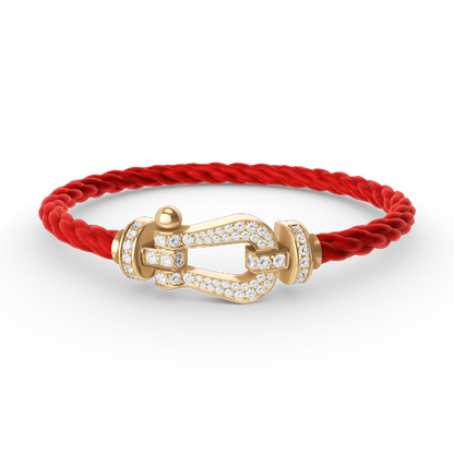 [⭐Aura]FORCE LARGE HORSESHOE FULL DIAMOND BRACELET GOLD