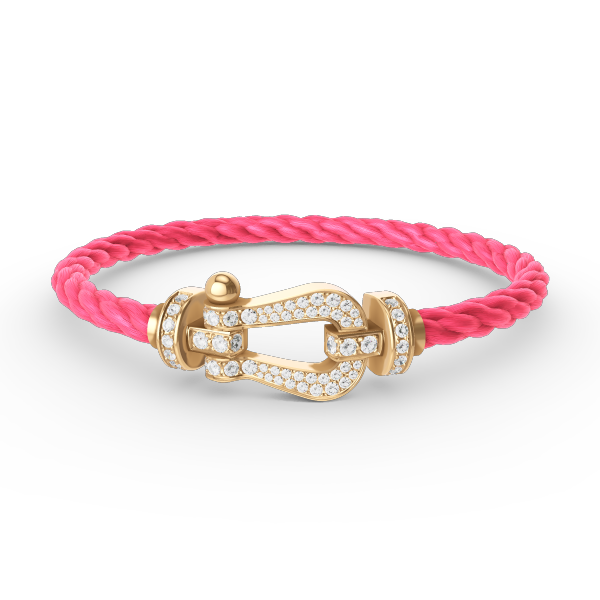 [⭐Aura]FORCE LARGE HORSESHOE FULL DIAMOND BRACELET GOLD