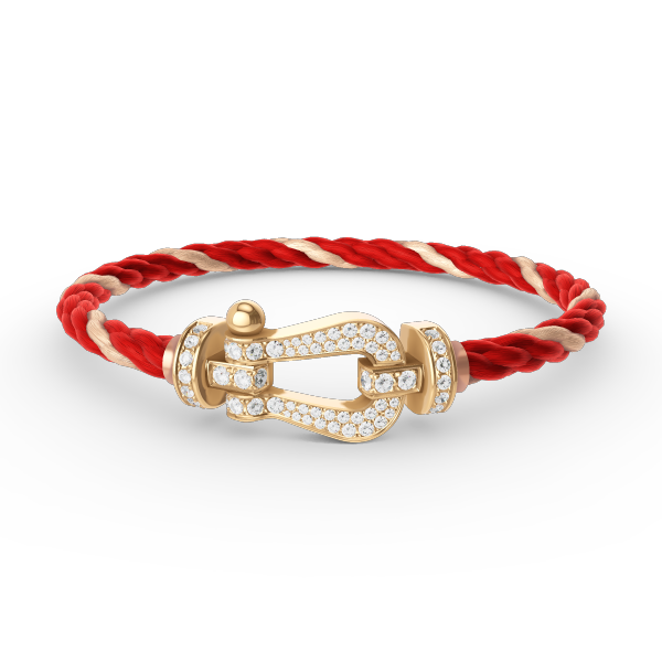 [⭐Aura]FORCE LARGE HORSESHOE FULL DIAMOND BRACELET GOLD
