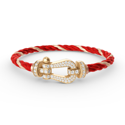 [⭐Aura]FORCE LARGE HORSESHOE FULL DIAMOND BRACELET GOLD