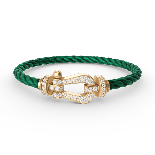 [⭐Aura]FORCE LARGE HORSESHOE FULL DIAMOND BRACELET GOLD