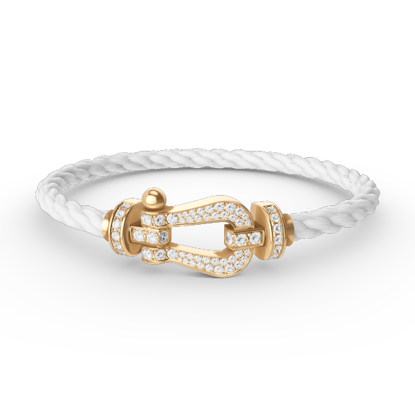 [⭐Aura]FORCE LARGE HORSESHOE FULL DIAMOND BRACELET GOLD