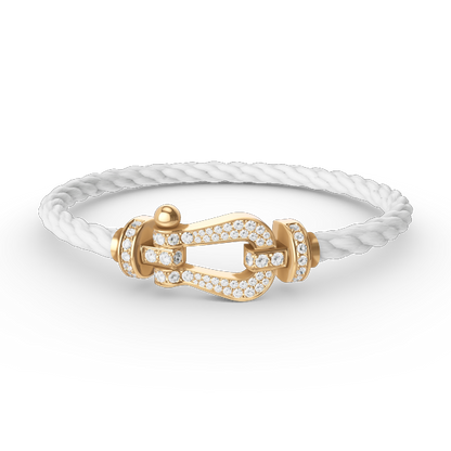 [⭐Aura]FORCE LARGE HORSESHOE FULL DIAMOND BRACELET GOLD
