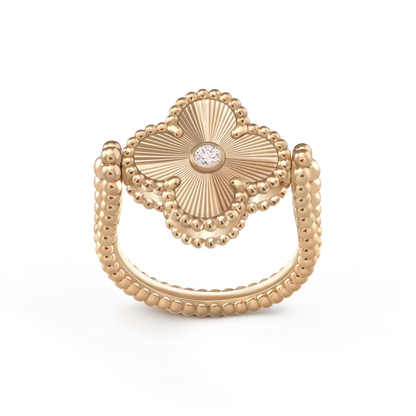 [⭐Aura]CLOVER RIVERSIBLE ROSE GOLD RING