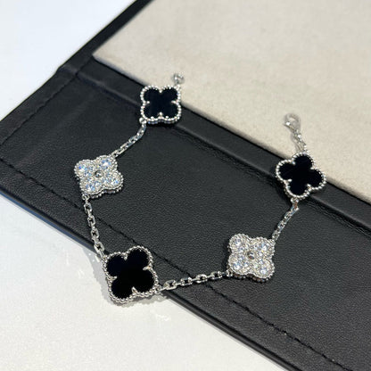 [⭐Aura] CLOVER 5 MOTIF ONYXS BRACELET COLLECTION