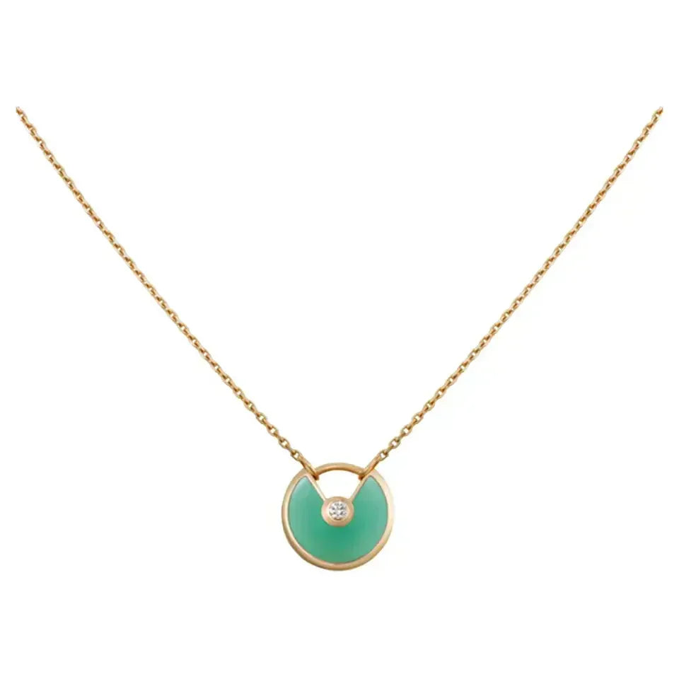 [⭐Aura]AMULETTE GOLD MALACHITE NECKLACE