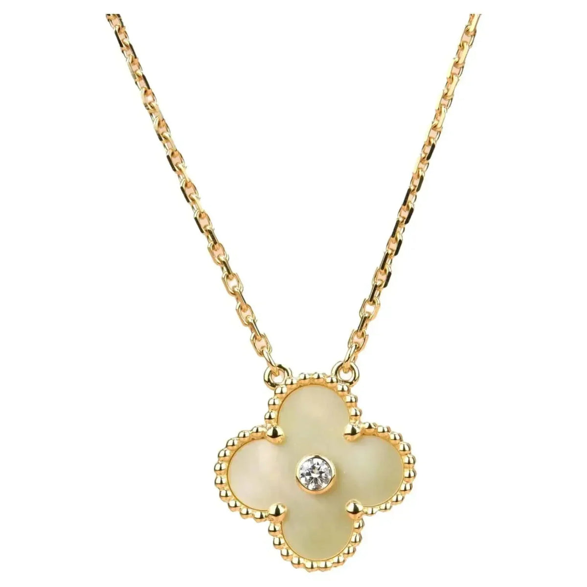 [⭐Aura]CLOVER 15MM DIAMOND GOLD MOTHER OF PEARL NECKLACE