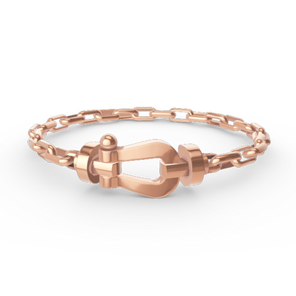 [⭐Aura]FORCE LARGE HORSESHOE CLASP  METAL BRACELET