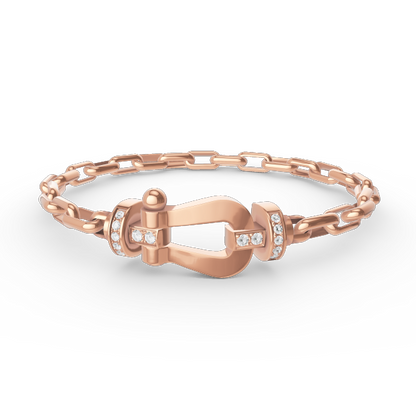 [⭐Aura]FORCE LARGE HORSESHOE CLASP  METAL BRACELET