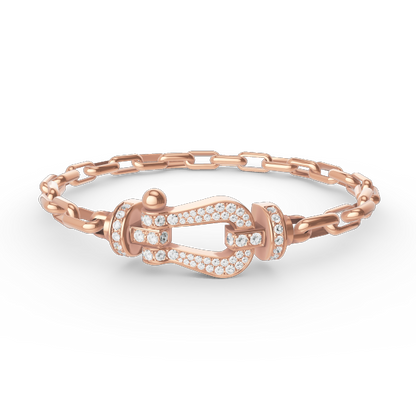 [⭐Aura]FORCE LARGE HORSESHOE CLASP  METAL BRACELET