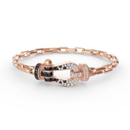 [⭐Aura]FORCE LARGE HORSESHOE CLASP  METAL BRACELET