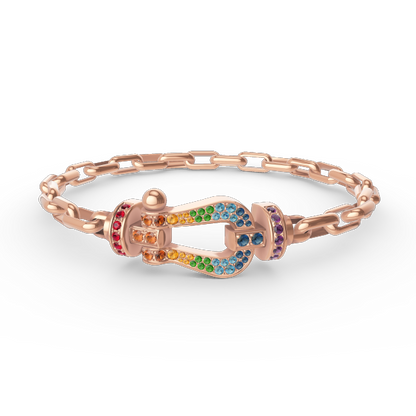 [⭐Aura]FORCE LARGE HORSESHOE CLASP  METAL BRACELET