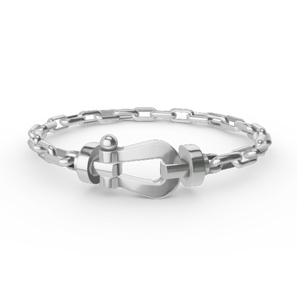 [⭐Aura]FORCE LARGE HORSESHOE CLASP  METAL BRACELET