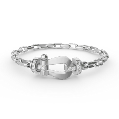 [⭐Aura]FORCE LARGE HORSESHOE CLASP  METAL BRACELET