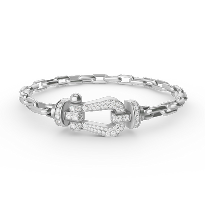 [⭐Aura]FORCE LARGE HORSESHOE CLASP  METAL BRACELET