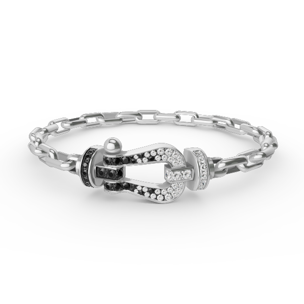 [⭐Aura]FORCE LARGE HORSESHOE CLASP  METAL BRACELET