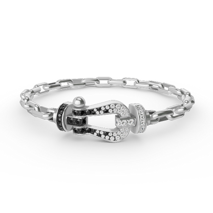 [⭐Aura]FORCE LARGE HORSESHOE CLASP  METAL BRACELET