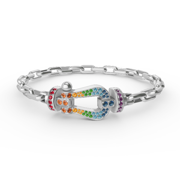 [⭐Aura]FORCE LARGE HORSESHOE CLASP  METAL BRACELET