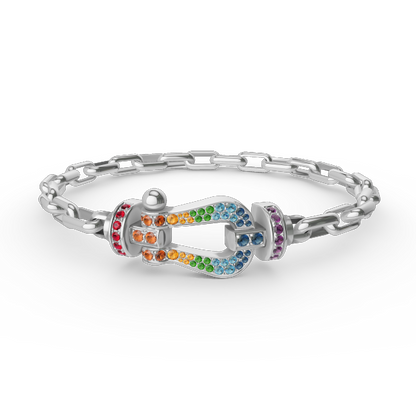 [⭐Aura]FORCE LARGE HORSESHOE CLASP  METAL BRACELET