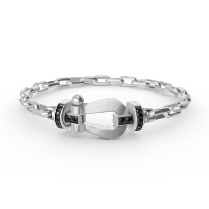 [⭐Aura]FORCE LARGE HORSESHOE CLASP  METAL BRACELET