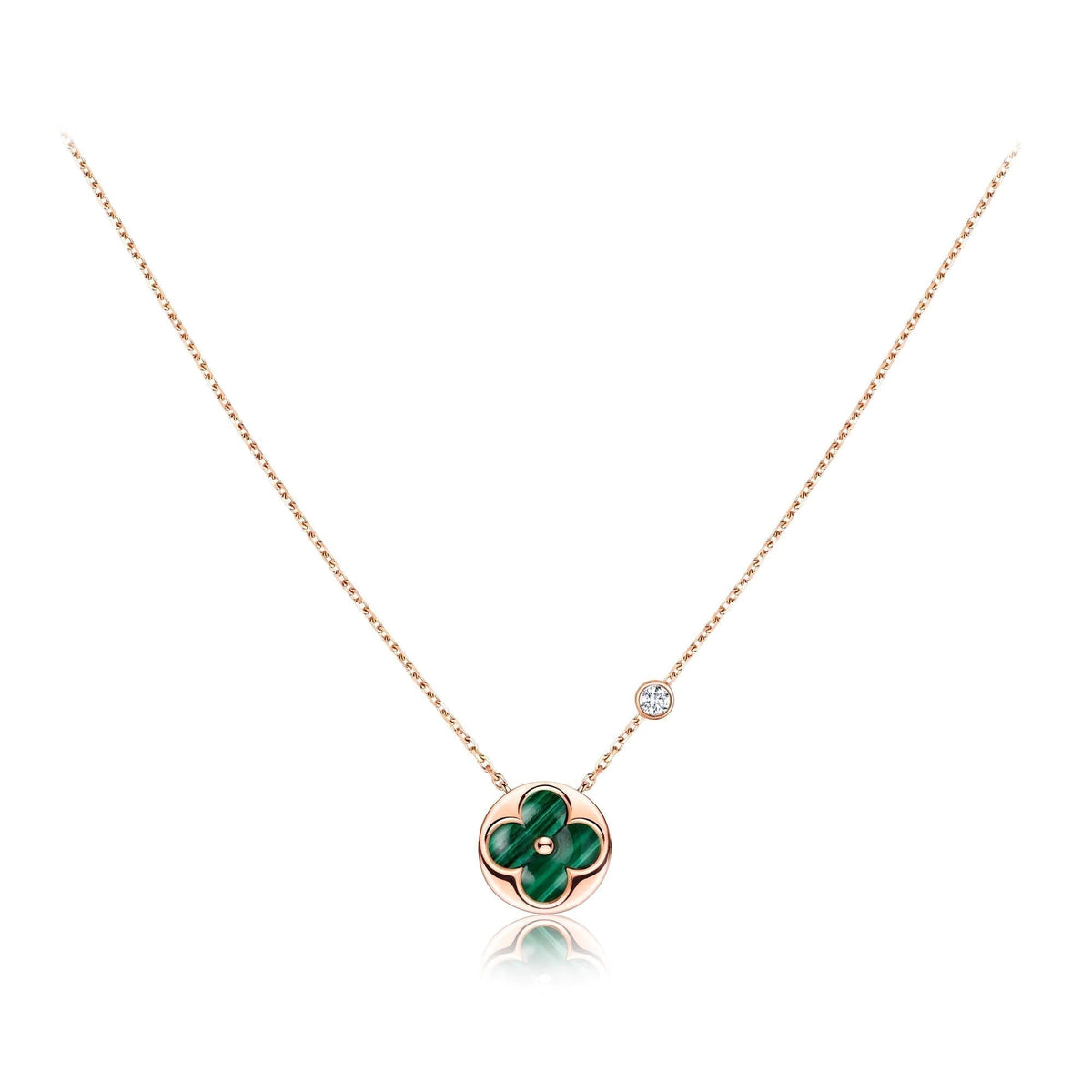 [⭐Aura]SUN PEDANT PINK GOLD 1 DIAMOND NECKLACE