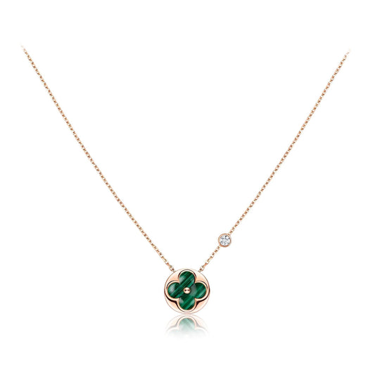 [⭐Aura]SUN PEDANT PINK GOLD 1 DIAMOND NECKLACE
