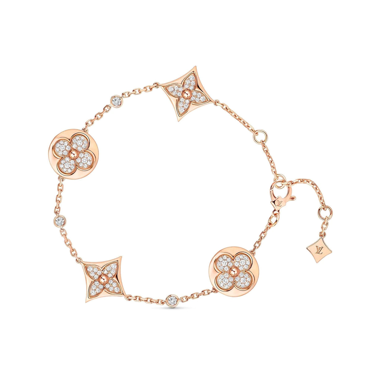 [⭐Aura]STAR AND SUN 4 MOTIFS GOLD DIAMONDS BRACELET