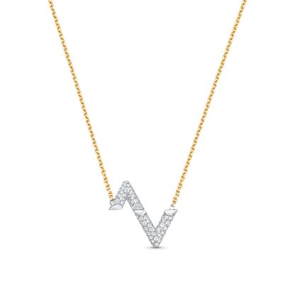 [⭐Aura]VOLT SILVER DIAMOND PEDANT NECKLACE