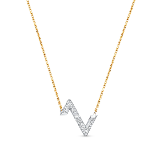 [⭐Aura]VOLT SILVER DIAMOND PEDANT NECKLACE