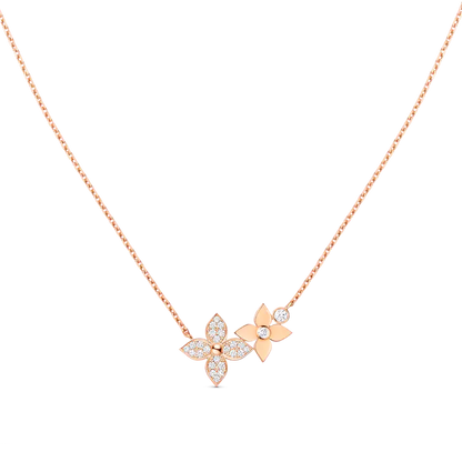 [⭐Aura]STAR BLOSSOM NECKLACE PINK GOLD DIAMONDS