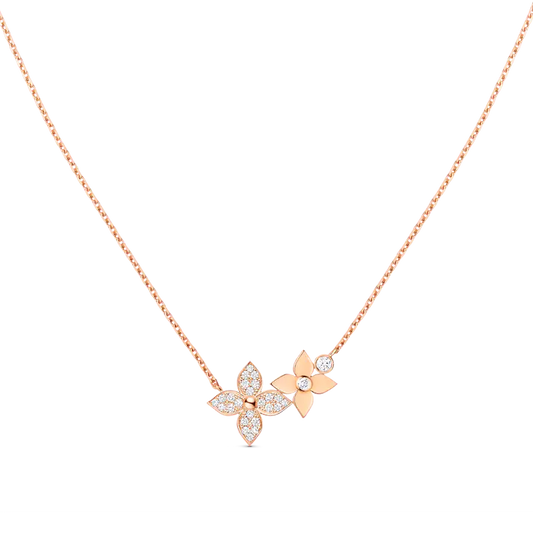 [⭐Aura]STAR BLOSSOM NECKLACE PINK GOLD DIAMONDS