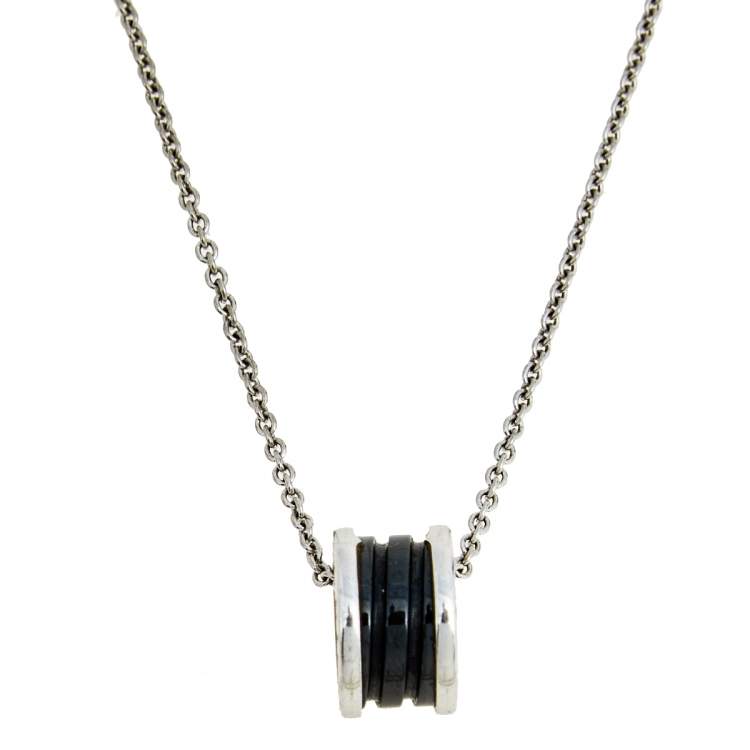 [⭐Aura]ZERO 1 BLACK CERAMIC SILVER NECKLACE