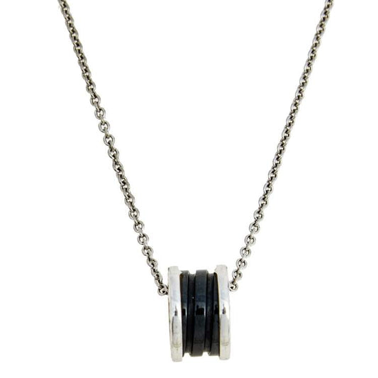 [⭐Aura]ZERO 1 BLACK CERAMIC SILVER NECKLACE