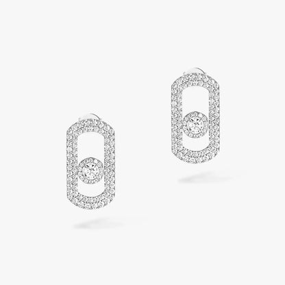 [⭐Aura]So Move Pave_-Set Diamond Earrings in Silver