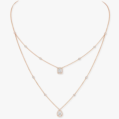 [⭐Aura]MY TWIN 2 ROW DIAMOND NECKLACE