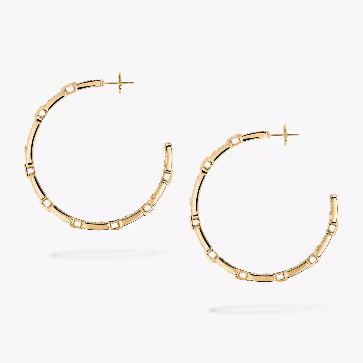 [[⭐Aura]Move Link Diamond Hoop Earrings