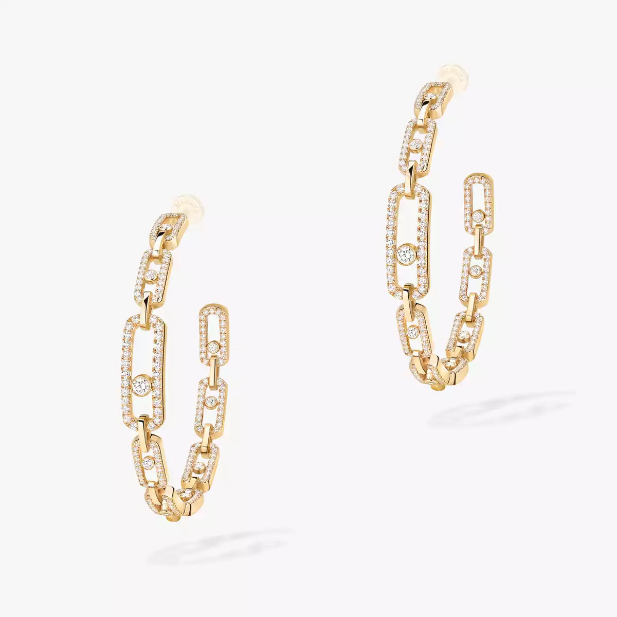 [[⭐Aura]Move Link Diamond Hoop Earrings