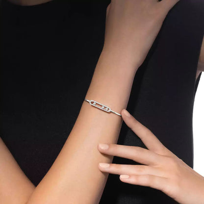 [⭐Aura]Move Pavé Diamond Bangle Bracelet M