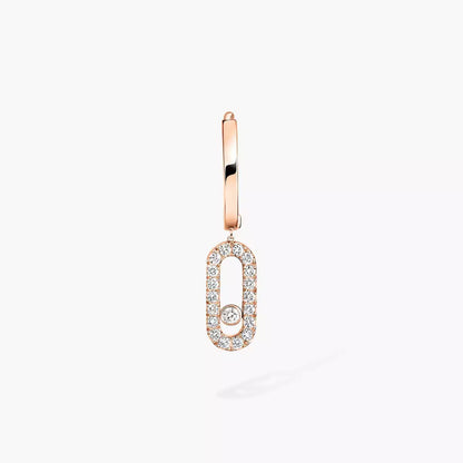 [⭐Aura]Move Uno Single Diamond Hoop Earring